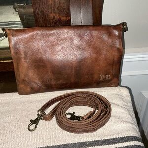 Bed Stu Leather Cadence Wallet Clutch Crossbody Bag Teak Rustic Brown $175